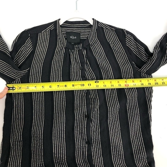 Rails Eloise Top Sagrada Stripe Button Down Shirt Black Metallic Size Small - Picture 5 of 10